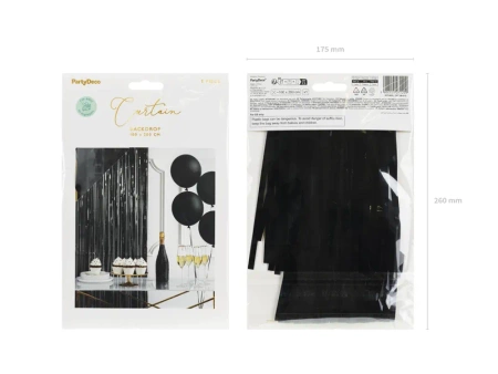 Kurtyna Party wisząca 100 x 200 cm czarna