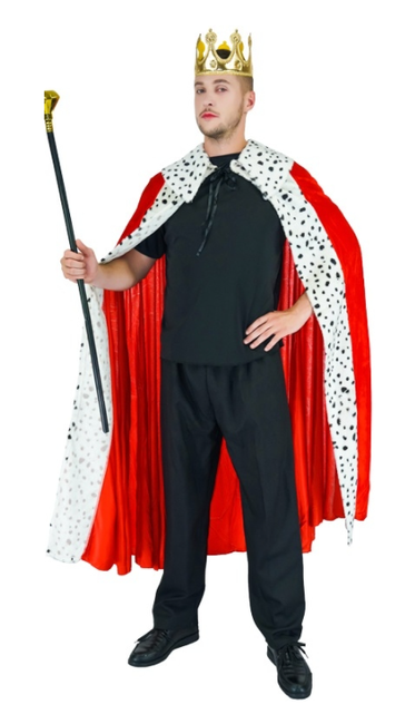 Zestaw Króla peleryna korona dla dorosłych 140 cm czerwona