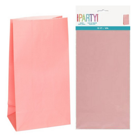 Torebki na słodycze prezenty dla gości jasnoróżowe 12 szt.