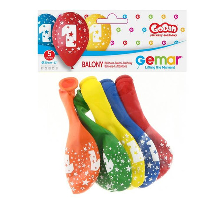 Balon Gemar 12 cali 1 sztuka cyfra 1