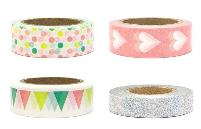 Taśma dekoracyjna mix 4 szt. Pastel