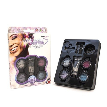 Zestaw Holograficzny Brokat do ciała PaintGlow