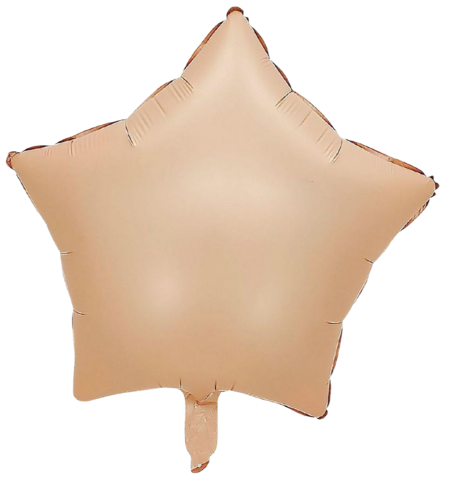 Gwiazdka satynowa matowa balon foliowy 18 cali kremowa karmelowa