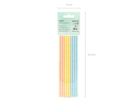 Słomki do picia papierowe PASTELOWE 10 szt. 19,5 cm