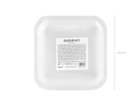 Talerzyki papierowe PIRACI czerwone 20 cm 6 szt.