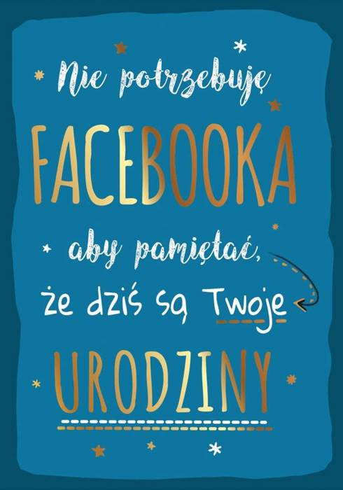 Kartka urodzinowa karnet FACEBOOK