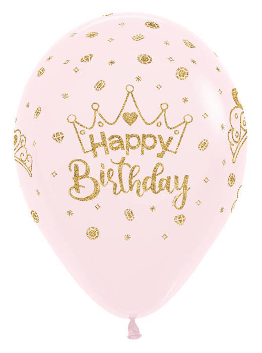 Balon Sempertex Happy Birthday korona brokat 12 cali 1 szt.