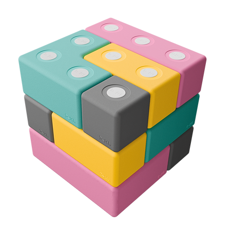 Duże klocki piankowe magnetyczne TUKI zestaw BUILDER 12 elementów