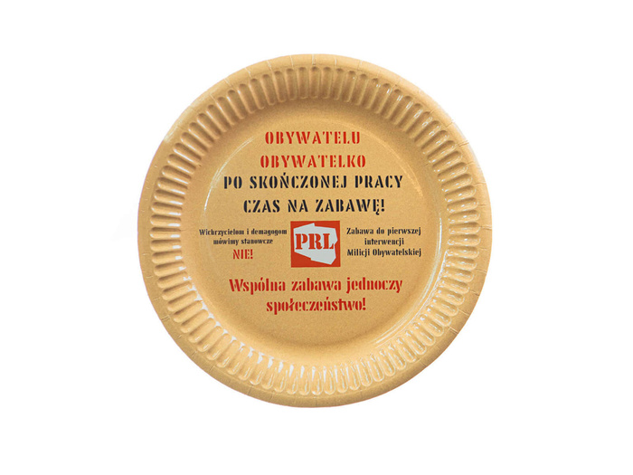 Talerzyki papierowe okrągłe PRL 18 cm 6 szt.