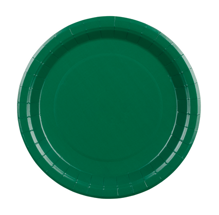 Talerzyki papierowe ciemny zielony 23 cm, 6 szt. PartyDeco