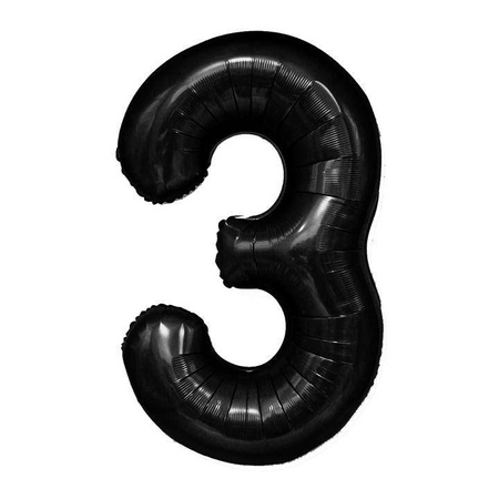 BALON foliowy CYFRA 100 cm CZARNA