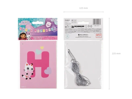 Baner urodzinowy Happy Birthday Koci Domek Gabi