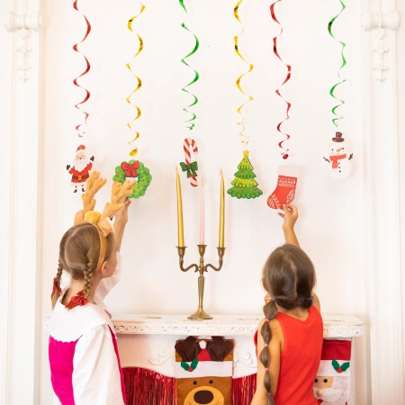 Girlanda Świderki wiszące Boże Narodzenie mix. 6szt.