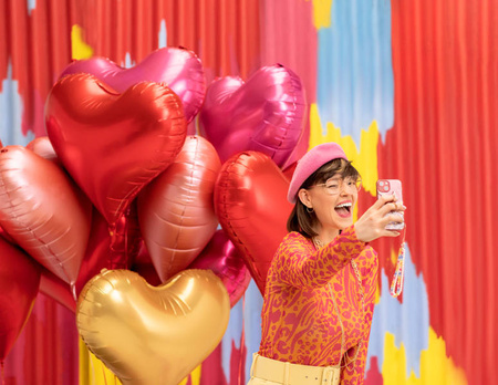 Balon foliowy SERCE satynowe czerwone 75 cm