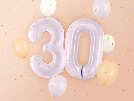 Balon foliowy CYFRA 3 pastelowy fioletowy 72 cm