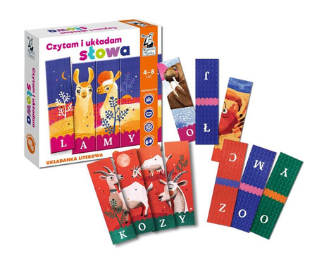 CZYTAM I UKŁADAM SŁOWA UKŁADANKA LITEROWA GRA KAPITAN NAUKA