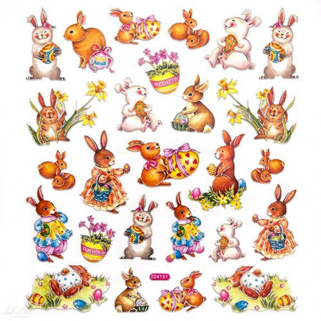 Naklejki WIELKANOCNE KRÓLICZKI 26 szt