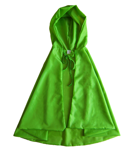 Peleryna z kapturem zielona dla dorosłych