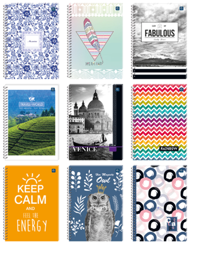 Kołozeszyt A5 80 kartkowy w kratke 351 - mix wzorów