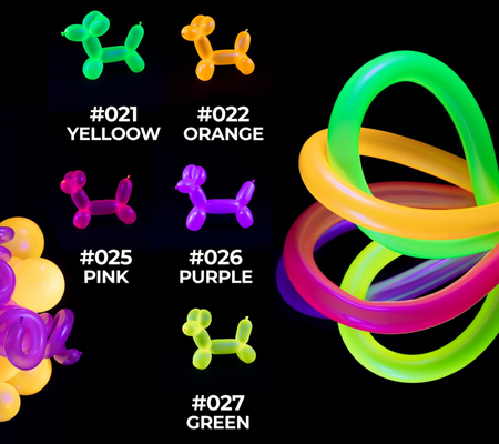 Gemar Mix 100 szt. fluorescencyjny Q260 balony do modelowania NEON