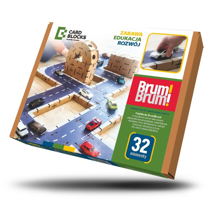 Klocki konstrukcyjne tekturowe do samodzielnego złożenia DROGA Cardblocks
