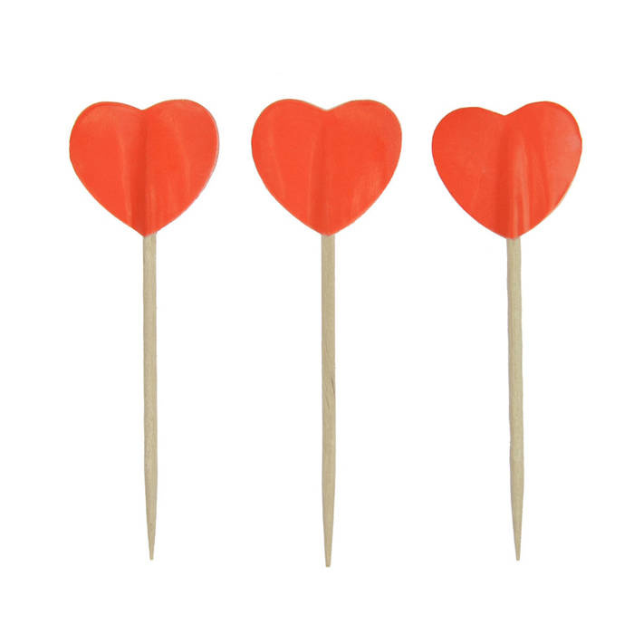 Papierowe serduszka na wykałaczce 18 szt.