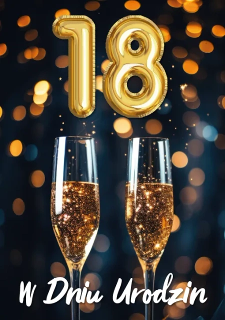 Kartka urodzinowa 18- ste urodziny trójwymiarowa 3D 1 szt.