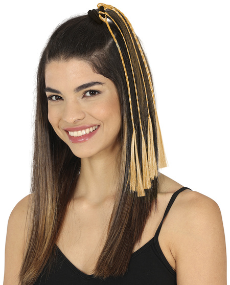 Warkoczyki do włosów na gumce 35 cm zółte 3 szt.