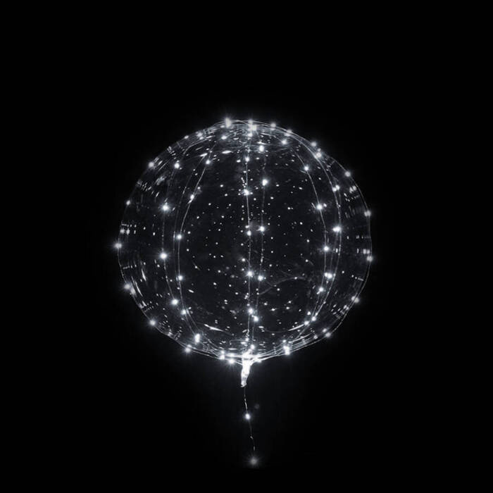 Balon świecący LED BIAŁY zestaw (balon + lampki)