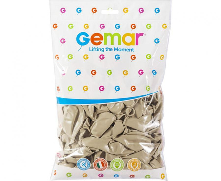 Balon Gemar jednokolorowy 12 cali 100 szt latte beżowy