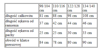 Strój dla dziewczynki MARYJA