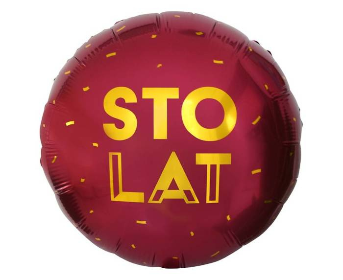 STO LAT bordowy balon foliowy 18 cali