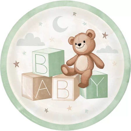 Talerzyki papierowe BABY Miś 23 cm 8 szt.
