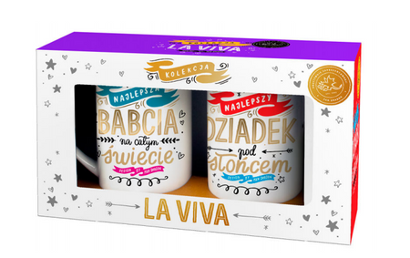 Kubek komplet na prezent Dzień Babci i Dziadka - babcia i dziadek kubki