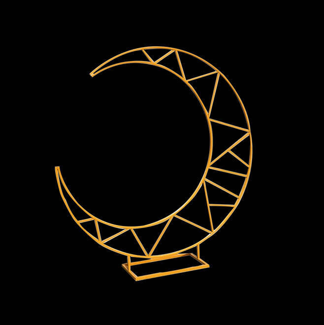 Stelaż dekoracyjny metalowy stojak KSIĘŻYC złoty