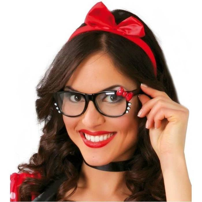 Okulary czerwone z kokardką MINNIE