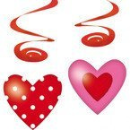 Girlanda świderki serca w kropki 4 szt