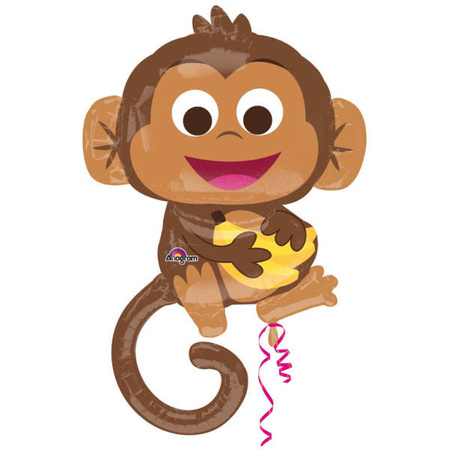 Małpka z bananami balon foliowy 63 x 91 cm
