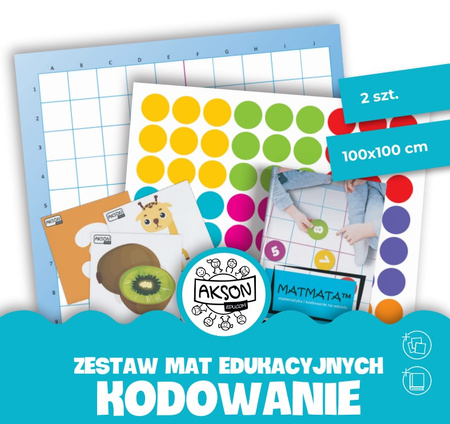 Mata animacyjna KODOWANIE 2 szt. 100x100 cm+ karty PDF+ książka MATMATA zestaw