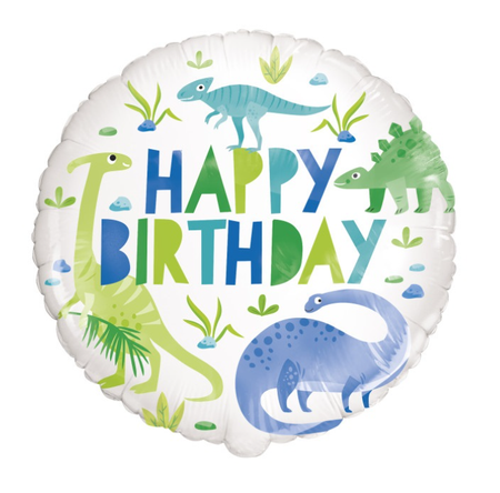Dinozaury Happy Birthday balon foliowy 18 cali