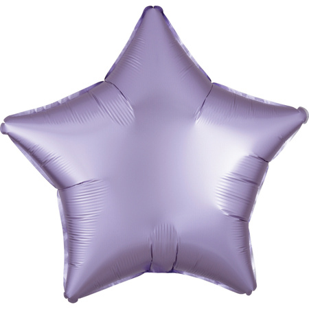 Gwiazdka satynowa balon foliowy 19 cali/ 48 cm fioletowy pastelowy
