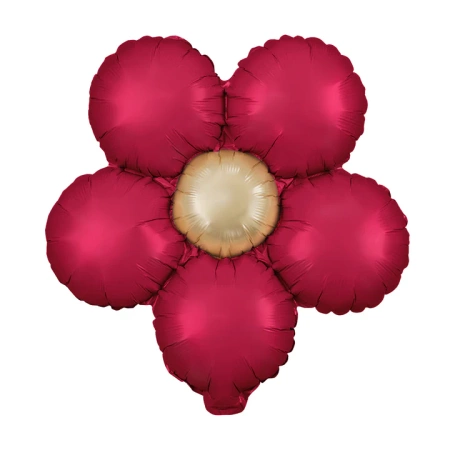 Balon foliowy Kwiat czerwony matowy do girland 45 cm 3 szt.