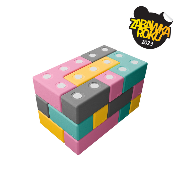 Duże klocki piankowe magnetyczne TUKI zestaw BUILDER 26 elementów