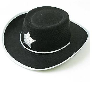 Kapelusz Kowbojski czarny ze srebrną gwiazdą rozmiar S