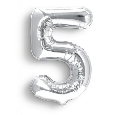 BALON foliowy CYFRA 100 cm SREBRNA