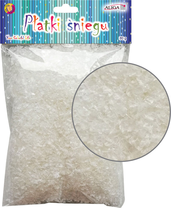 Płatki śniegu sztuczny śnieg biało perłowy 80 g