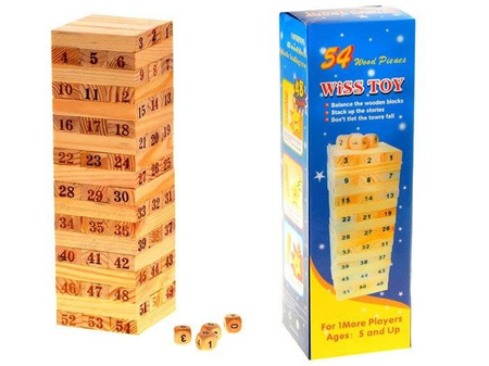Gra drewniana JENGA chwiejąca się wieża 20 cm