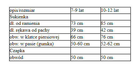 Strój dla dziewczynki Elf ze złotymi guzikami