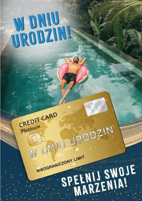 Kartka urodzinowa Spełnij Swoje Marzenia Karta Kredytowa - niebieska