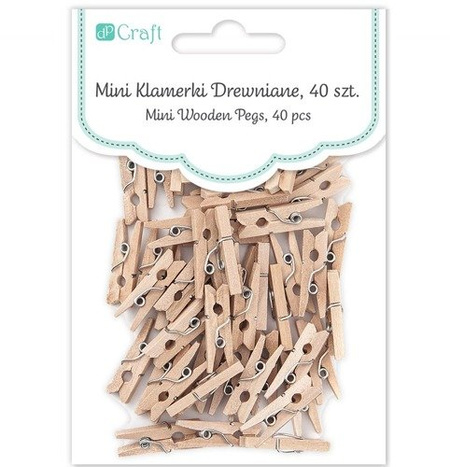 Klamerki mini drewniane 40 szt 2,5 cm